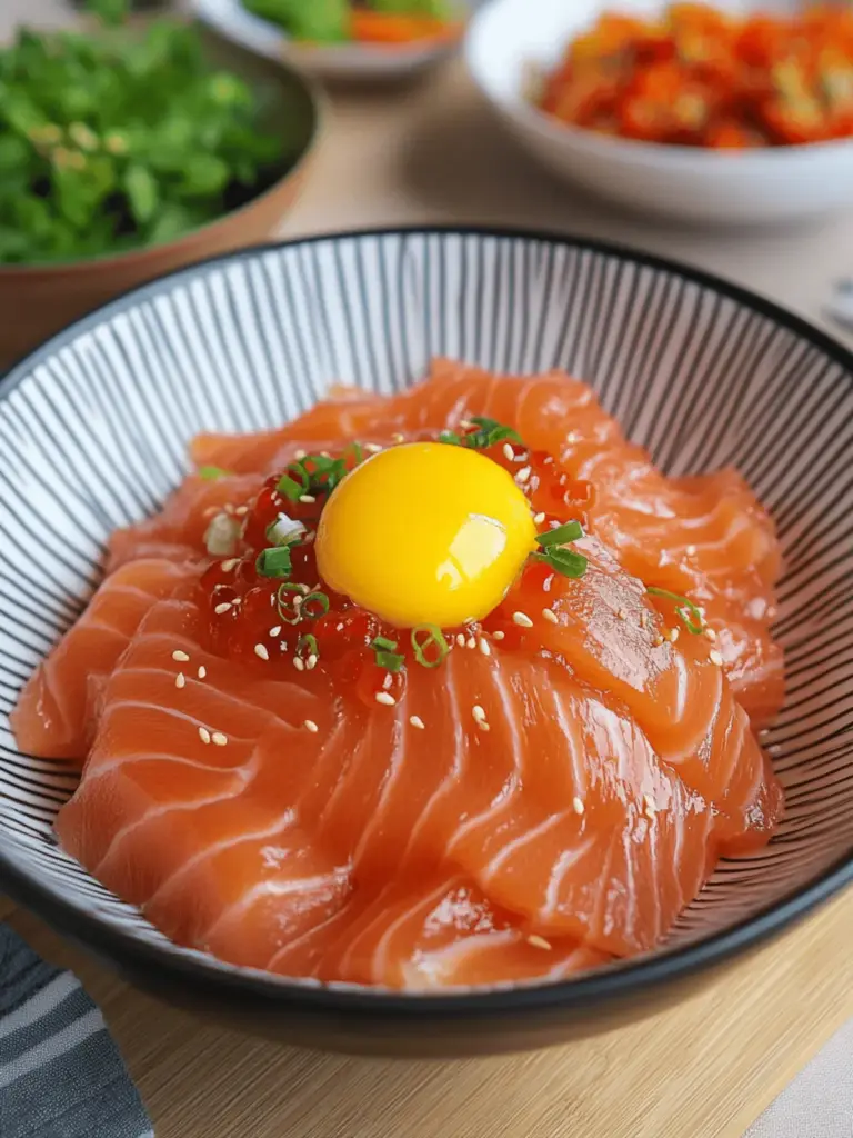 Korean Marinated Salmon Sashimi