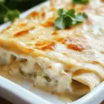 Cheesy Creamy White Chicken Enchiladas
