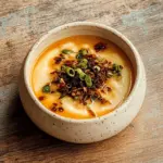 Chawanmushi-inspired steamed eggs with crispy shallot chilli oil