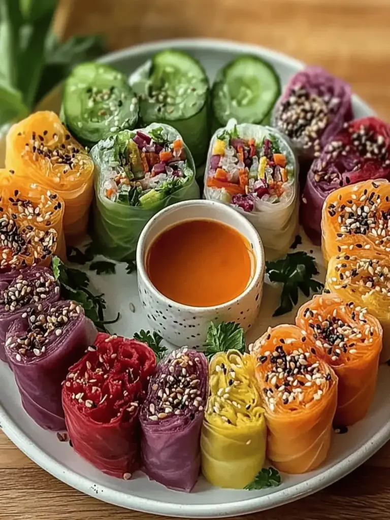 Vibrant Rainbow Summer Rolls