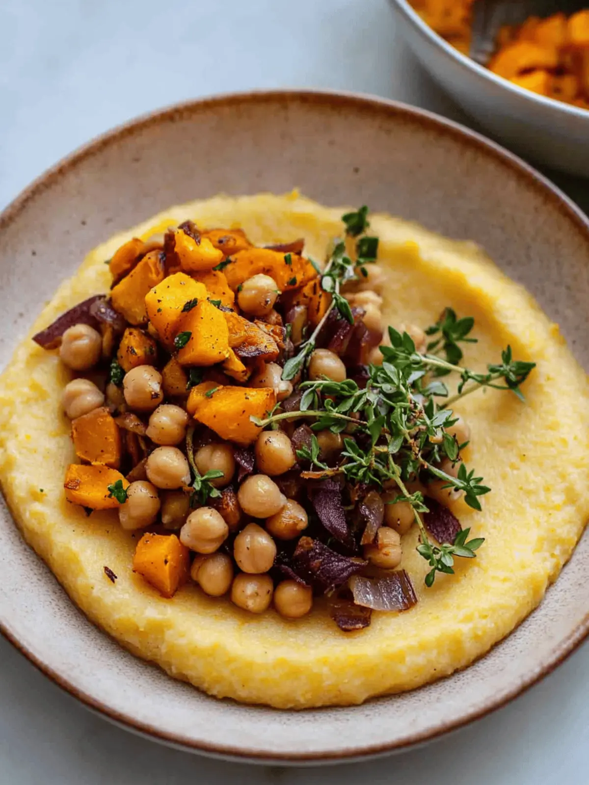 Creamy Polenta with Butternut Squash and Chickpeas