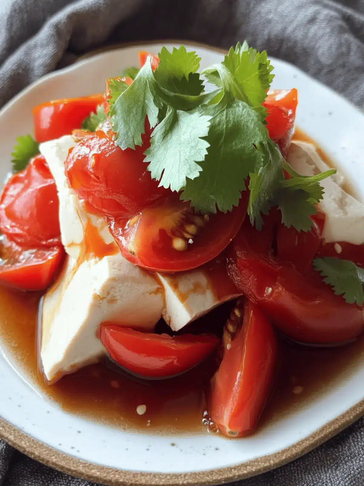 Chill Out with Cold Silken Tofu and Marinated Tomatoes Delight 4 Cold Silken Tofu with Marinated Tomatoes