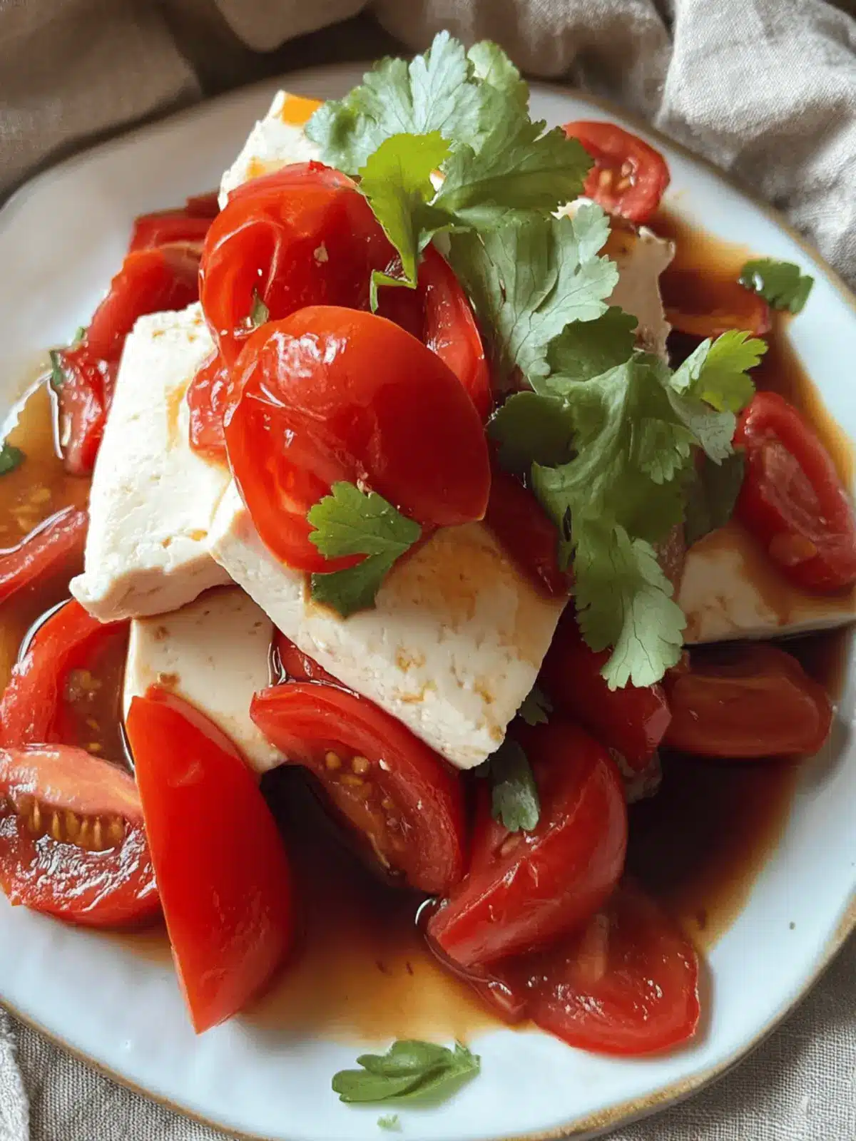 Chill Out with Cold Silken Tofu and Marinated Tomatoes Delight 3 Cold Silken Tofu with Marinated Tomatoes