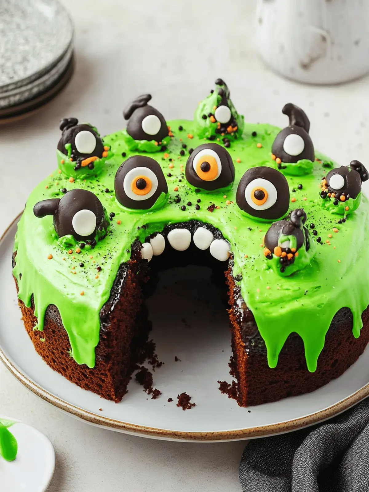 Monster Halloween Cake: Make a Spooky Chocolate Treat 3 Monster Halloween Cake