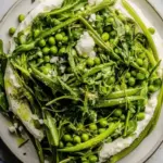 Triple Pea Salad with Whipped Goat Cheese