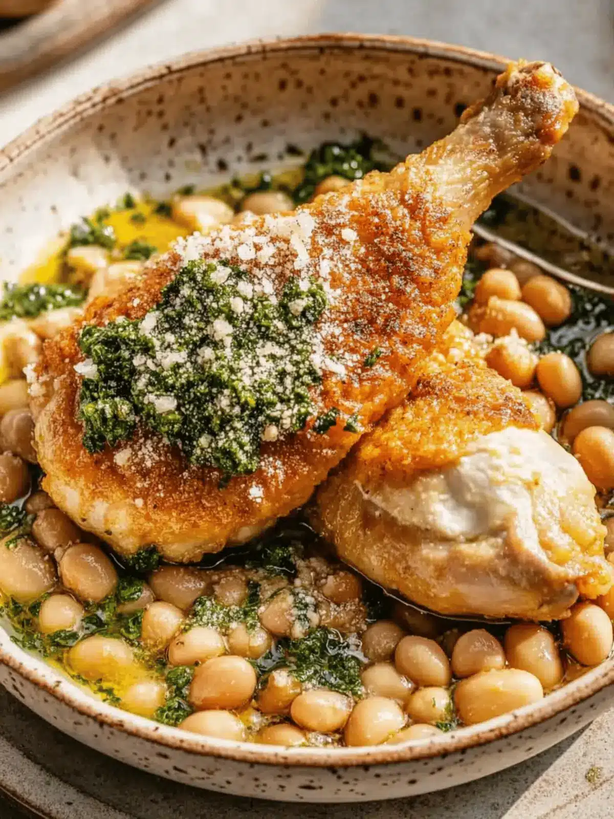 Crispy Chicken with Cannellini Beans