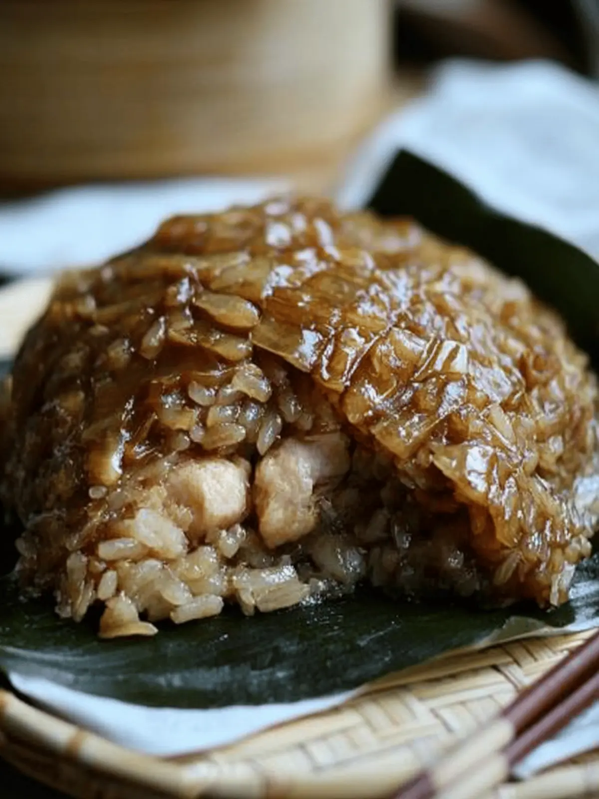 Glutinous Rice with Chicken in Lotus Leaf