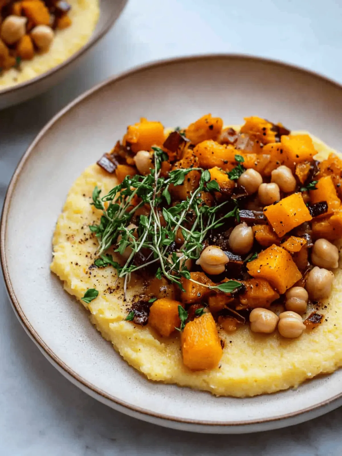 Creamy Polenta with Butternut Squash and Chickpeas