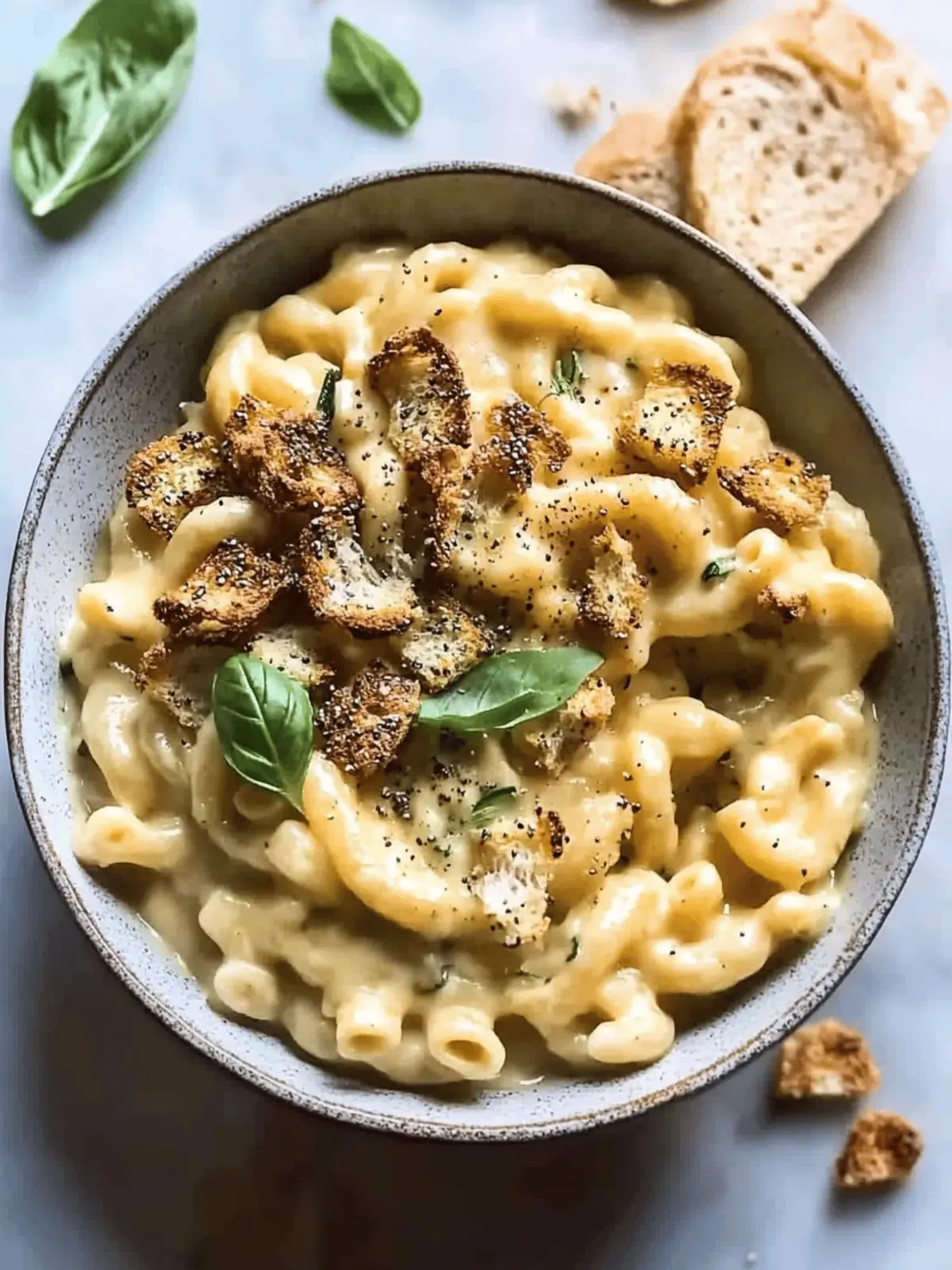 Sneaky Zucchini Mac and Cheese with Bagel Chip Crunch 2 Sneaky Zucchini Mac and Cheese with Everything Bagel Chip Crumbs.