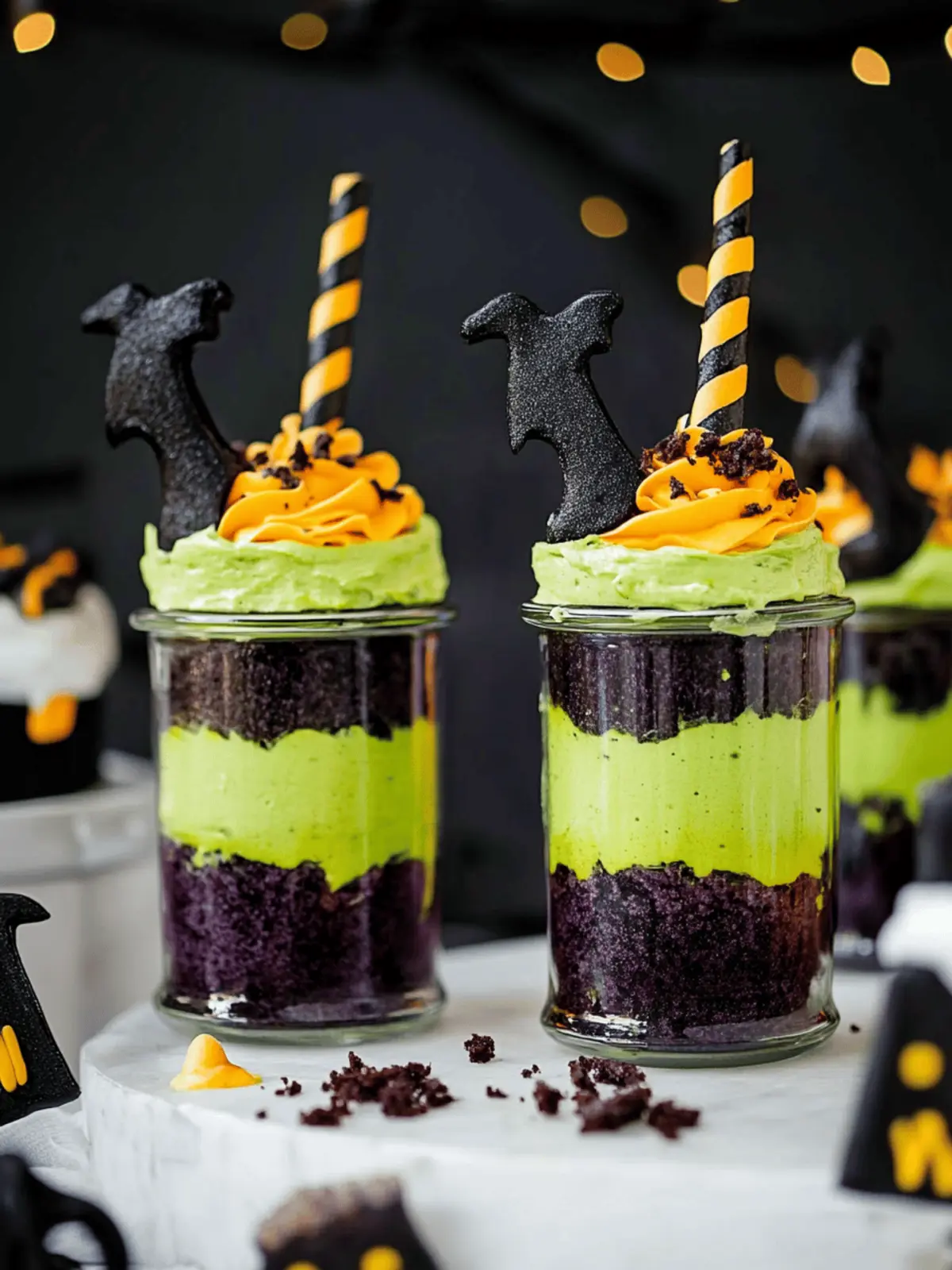Witches' Brew Halloween Cake Jars
