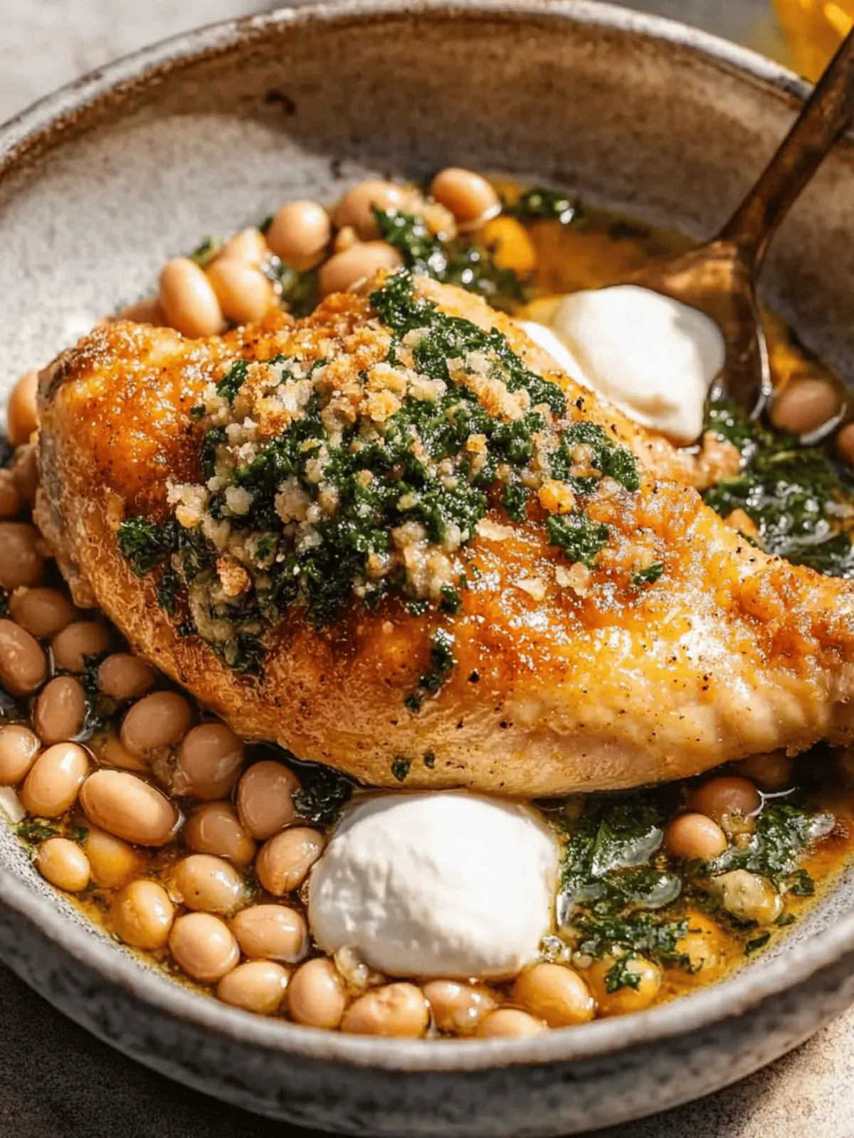 Crispy Chicken with Cannellini Beans
