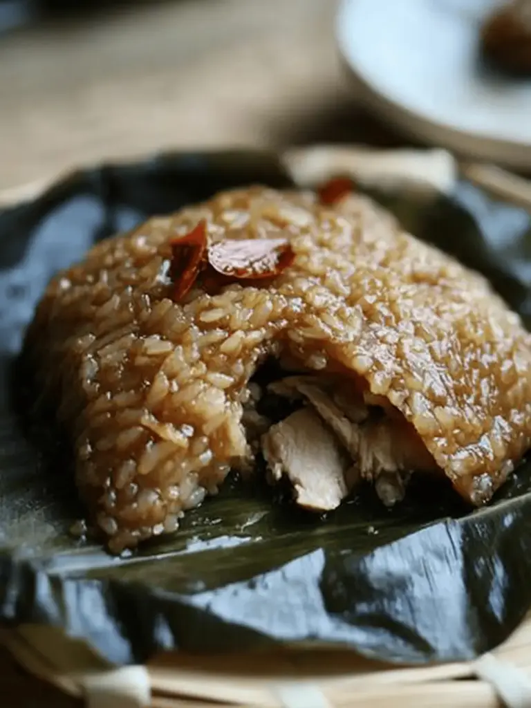 Glutinous Rice with Chicken in Lotus Leaf