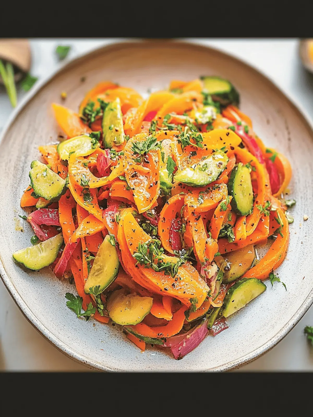Bright Shaved Carrot Salad with Pickled Shallots & Fresh Herbs 4 Shaved Carrot Salad with Pickled Shallots & Fresh Herbs