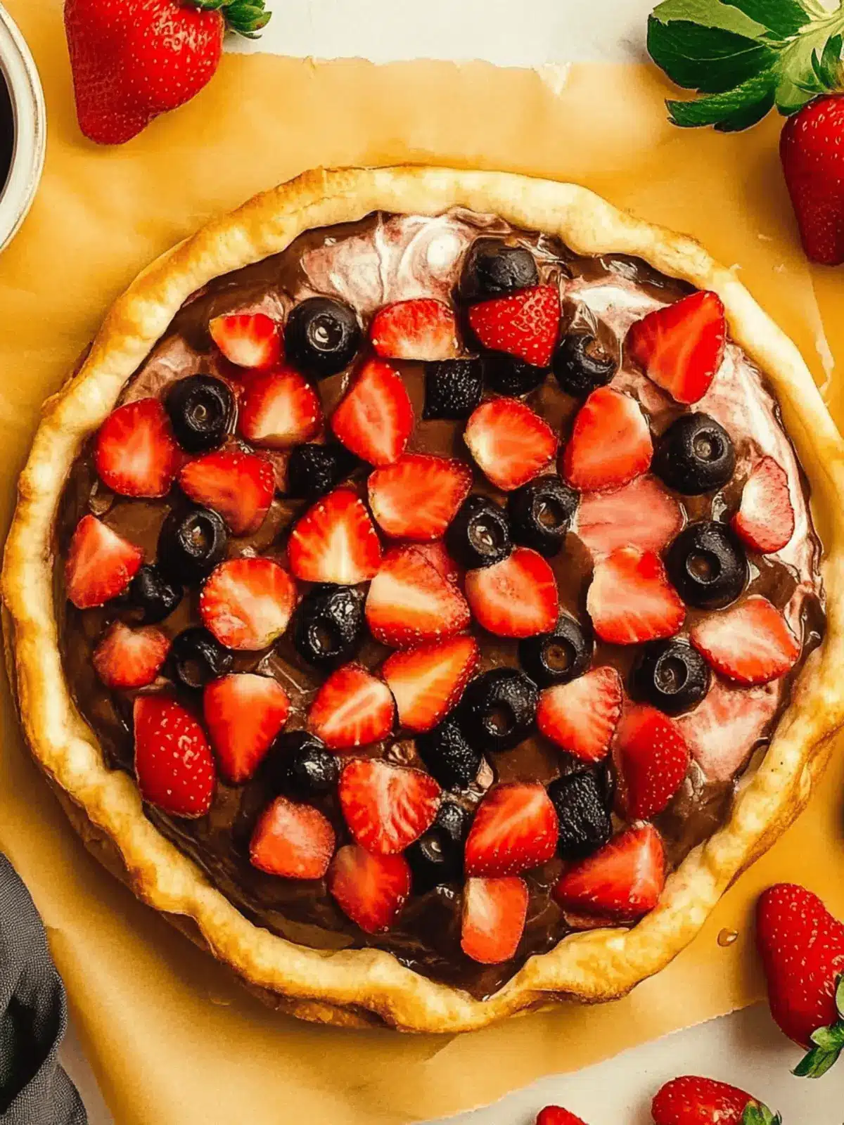 Vegan Strawberry Chocolate Pizza