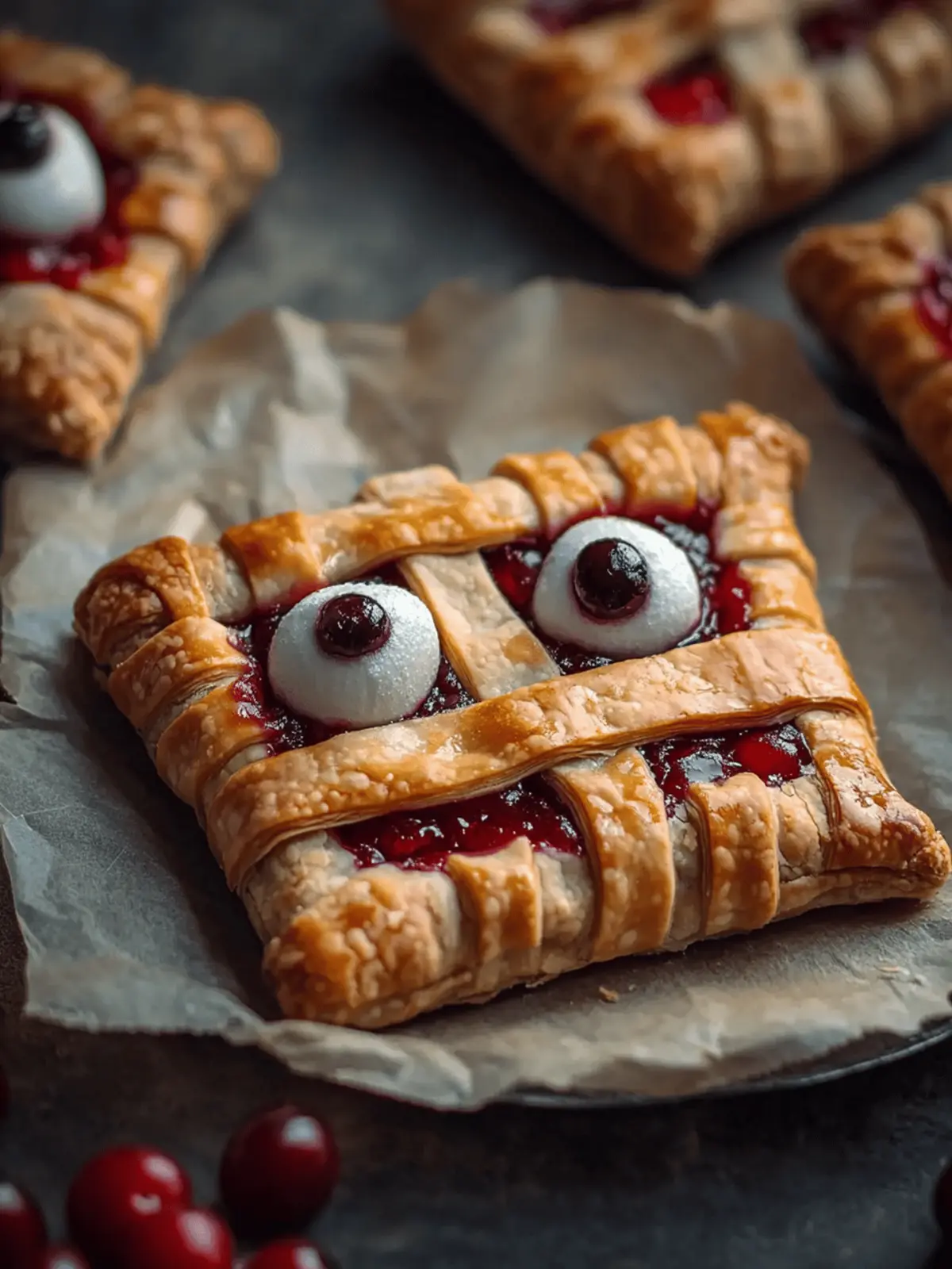 Mummy Cherry Pies: Easy Spooky Treats for Halloween Fun 2 Mummy Cherry Pies