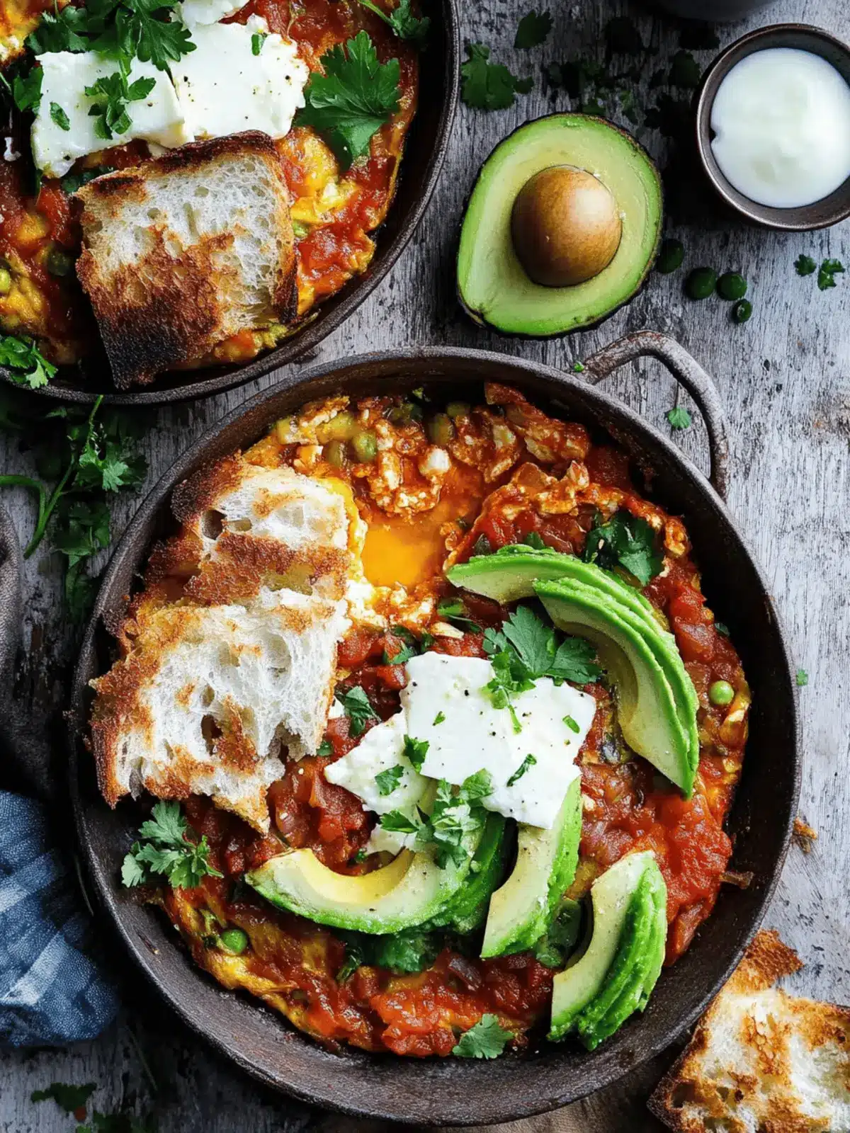 Shakshuka with Feta & Avocado Salad