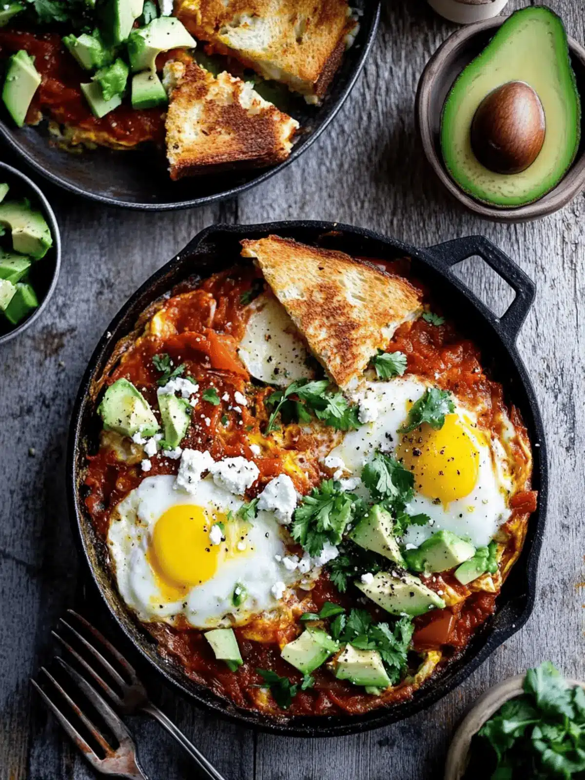 Shakshuka with Feta & Avocado Salad