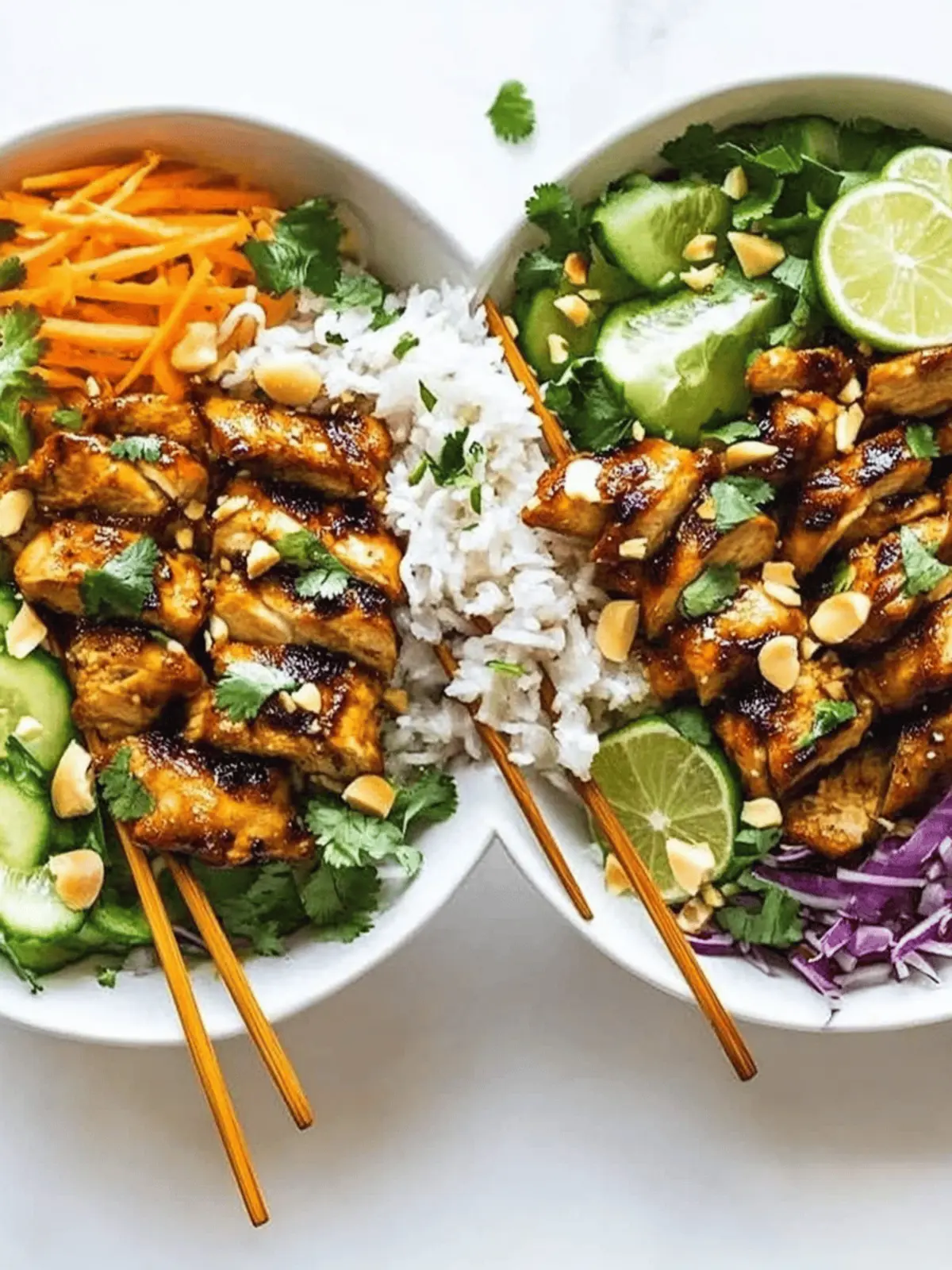 Chicken Satay – Spring Roll Bowls