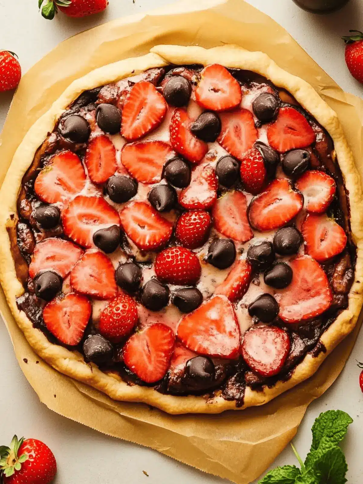 Vegan Strawberry Chocolate Pizza