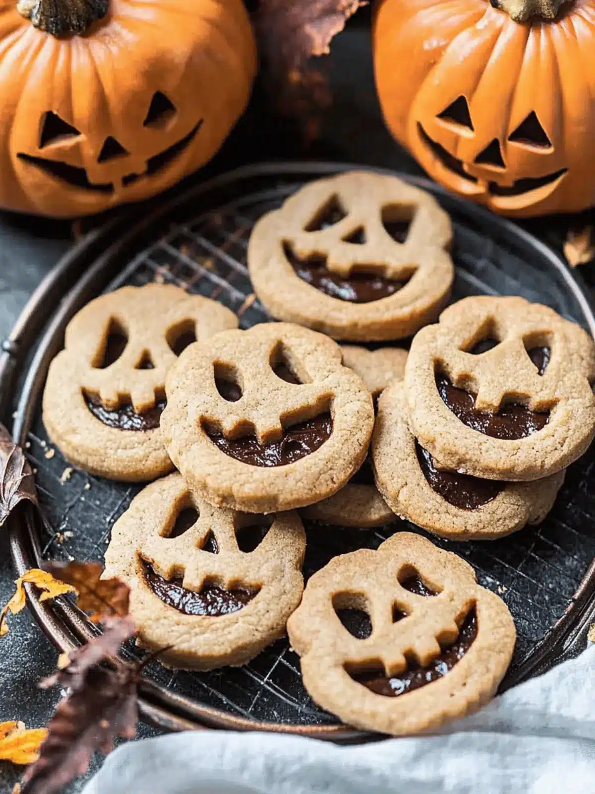 Milk Chocolate Stuffed Jack-O’-Lantern Cookies.