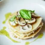 Open lasagne with mushrooms