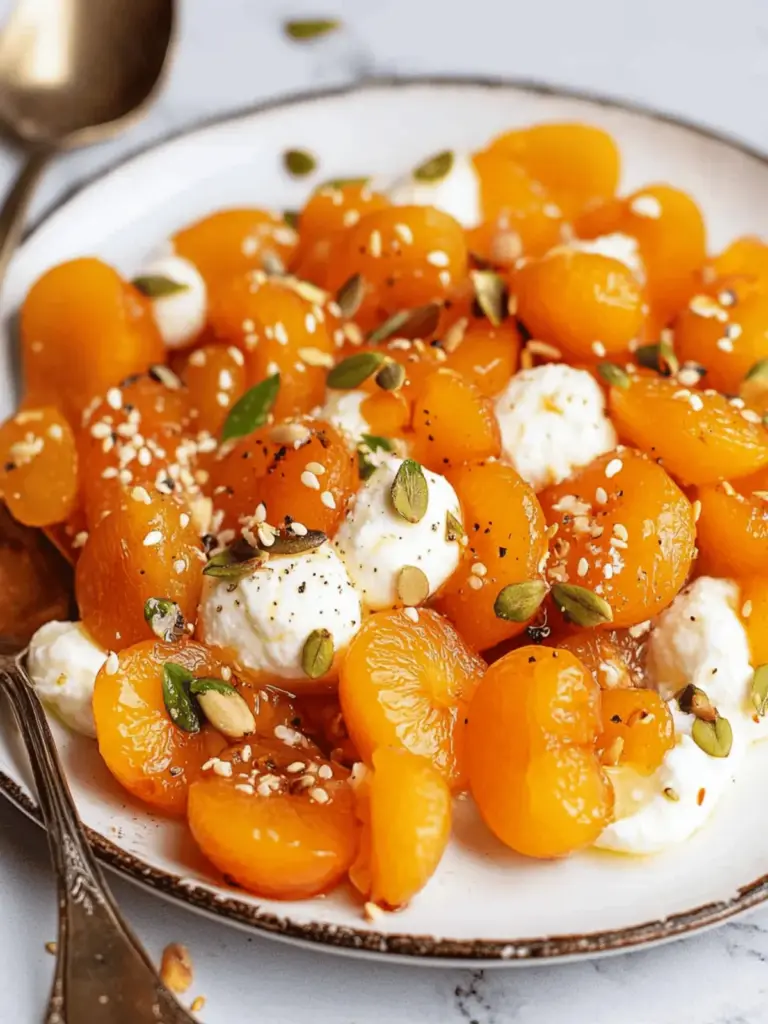 Kuru Kayısı Tatlısı (Turkish Poached Apricots with Ricotta)