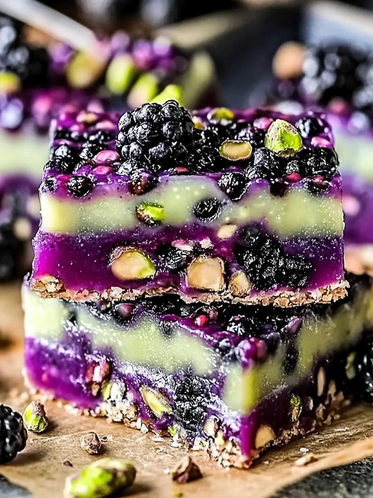 Irresistible Blackberry Pistachio Dream Bars