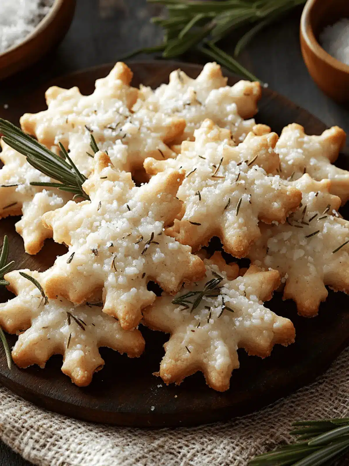Savory Rosemary-Parmesan Snowflake Cookies