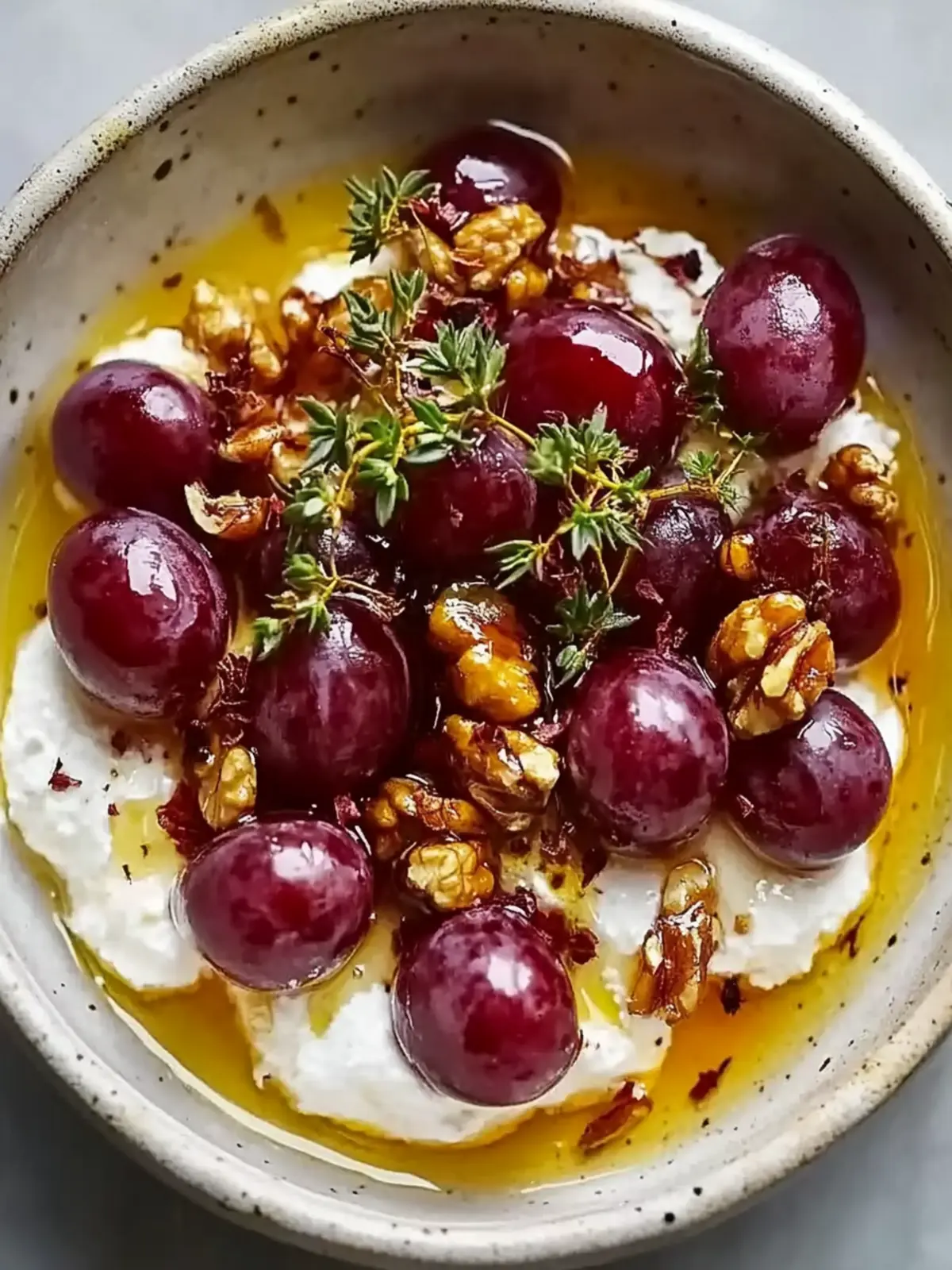 Creamy Whipped Feta with Roasted Grapes, Walnuts & Hot Honey Delight 2 Whipped Feta with Roasted Grapes, Walnuts & Hot Honey
