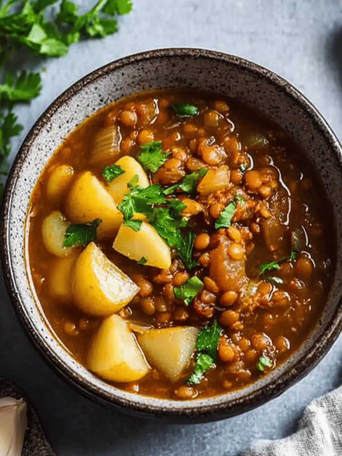 Smoky Lentil Stew With Leeks and Potatoes