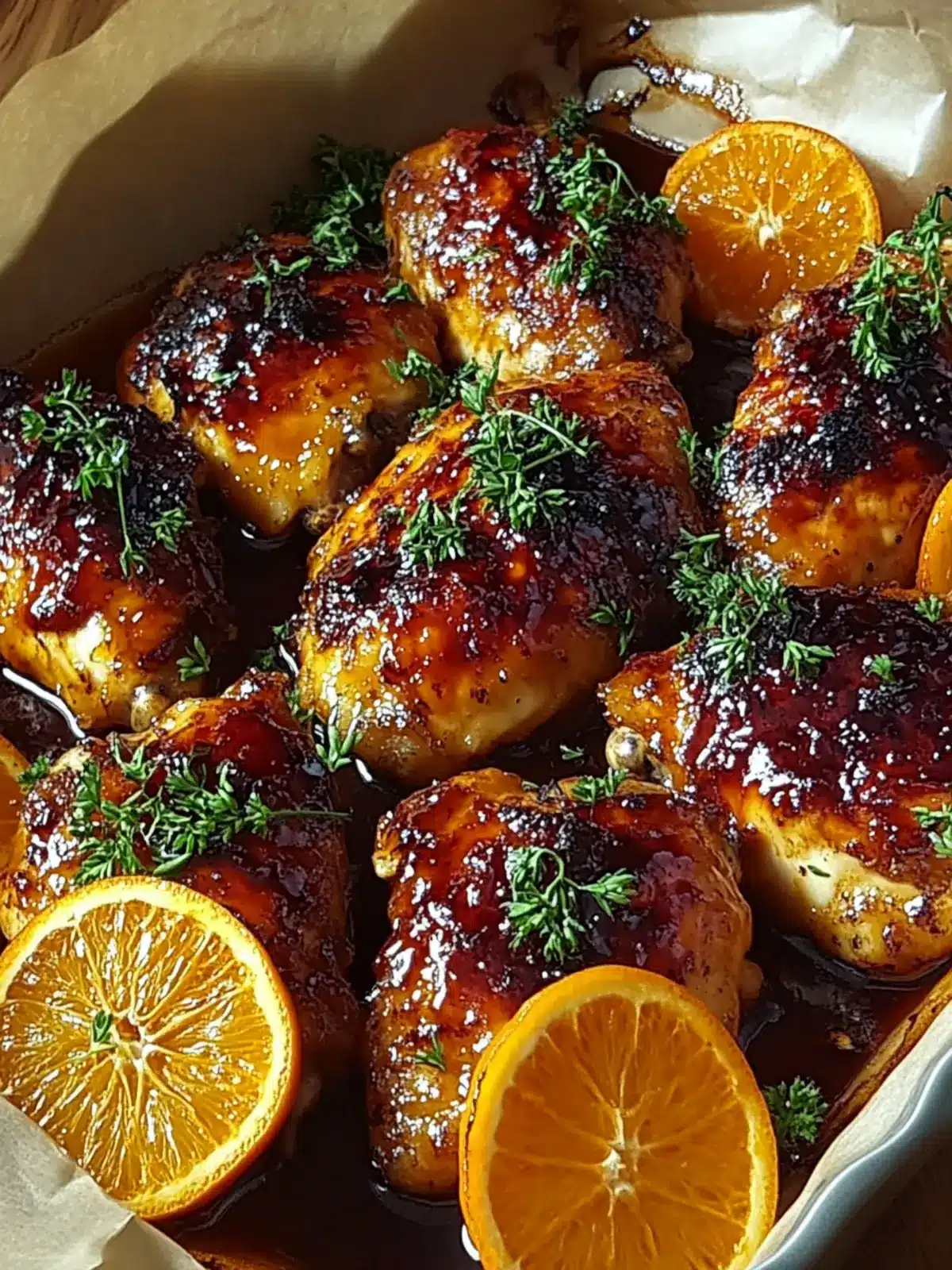 Maple Orange Glazed Chicken Quarters