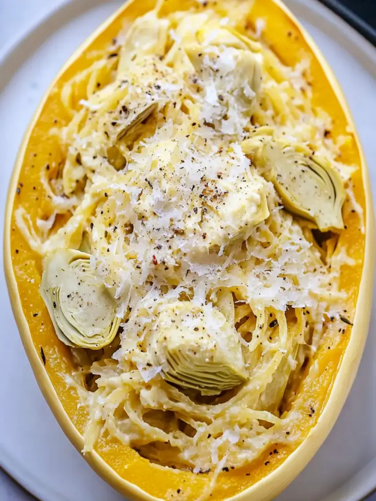 Creamy Artichoke Spaghetti Squash