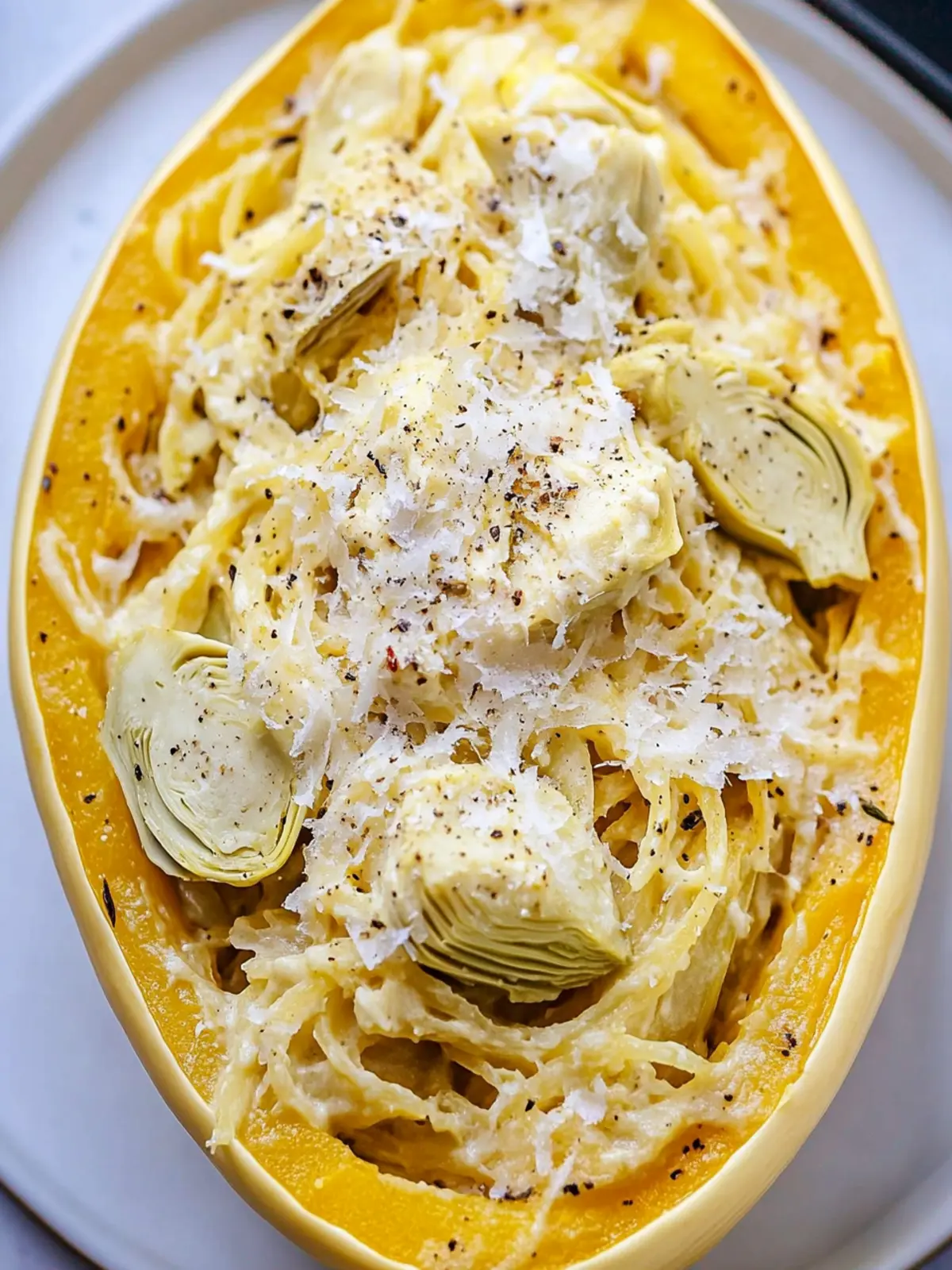 Creamy Artichoke Spaghetti Squash