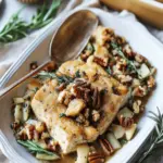 Baked Tofu with Pecan Leek Stuffing and Vegan Gravy