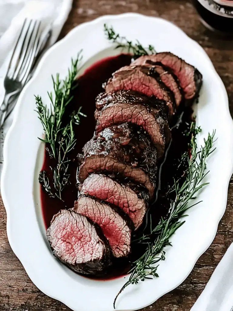 Beef Tenderloin with Red Wine Sauce