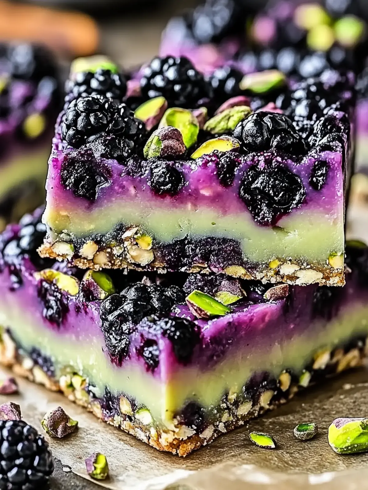 Irresistible Blackberry Pistachio Dream Bars