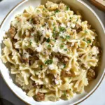 Roasted Garlic Sausage & White Wine Pasta