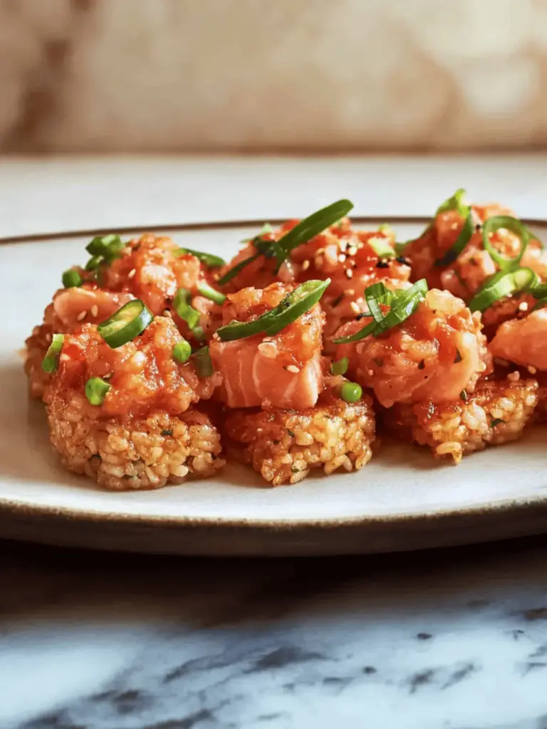 Crispy Rice with Spicy Salmon