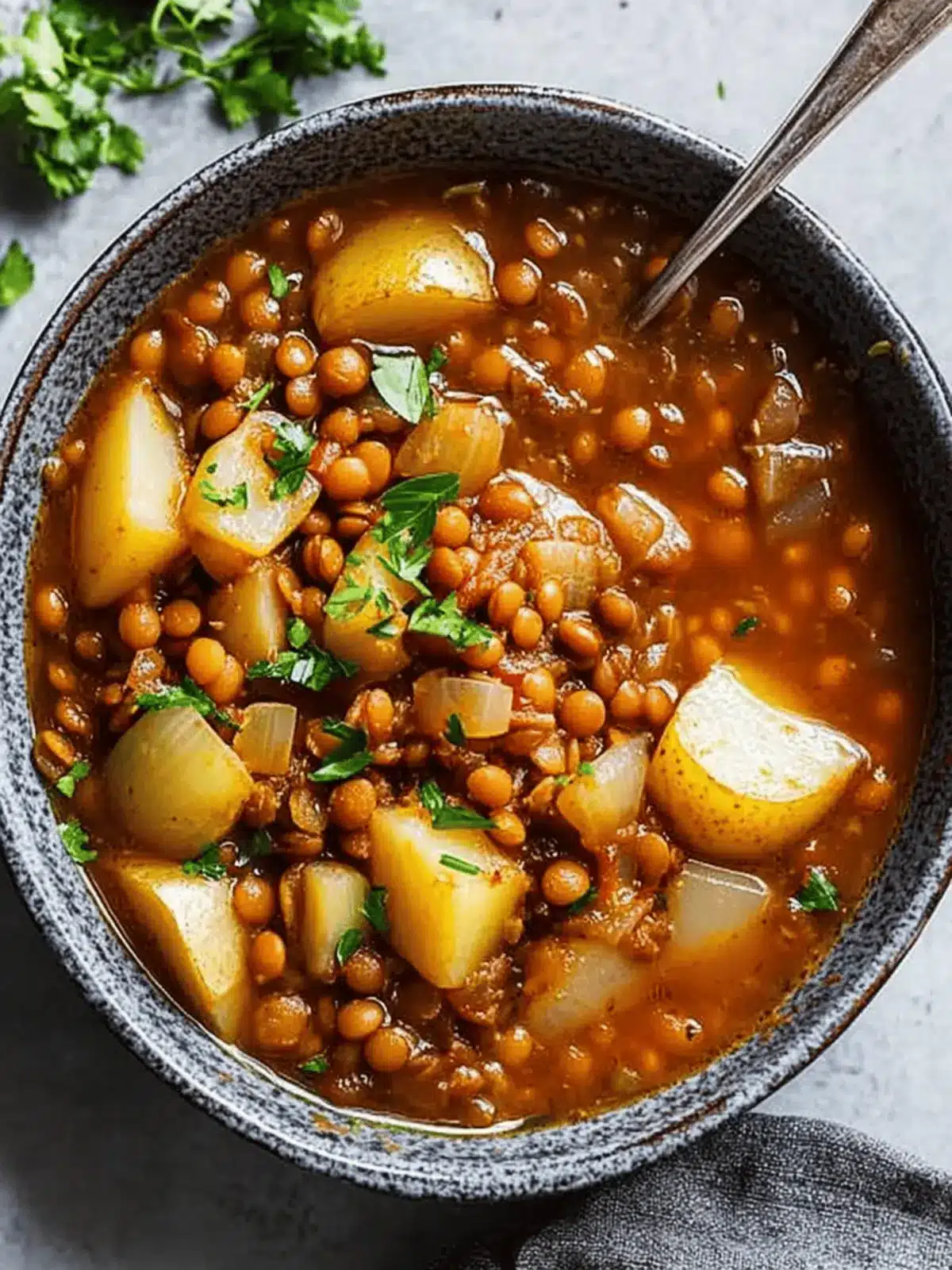 Smoky Lentil Stew With Leeks and Potatoes
