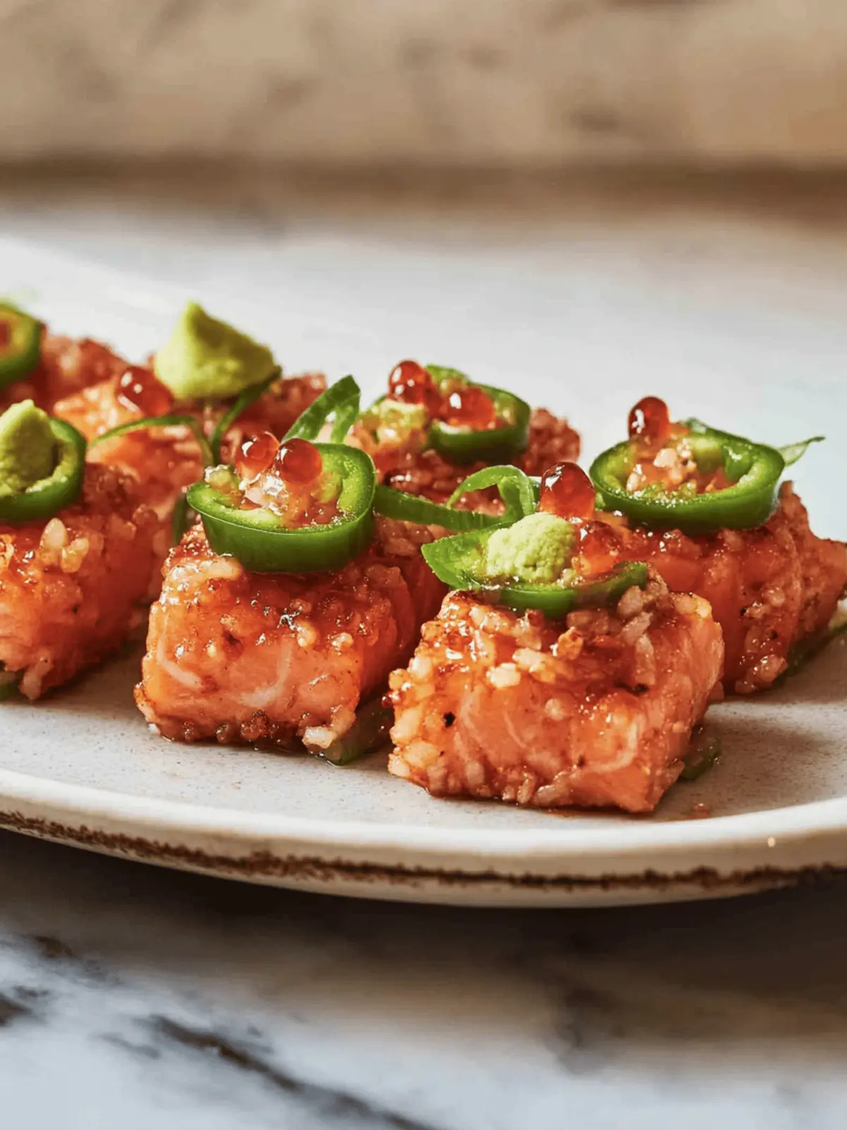 Crispy Rice with Spicy Salmon: Your New Favorite Sushi Twist 4 Crispy Rice with Spicy Salmon