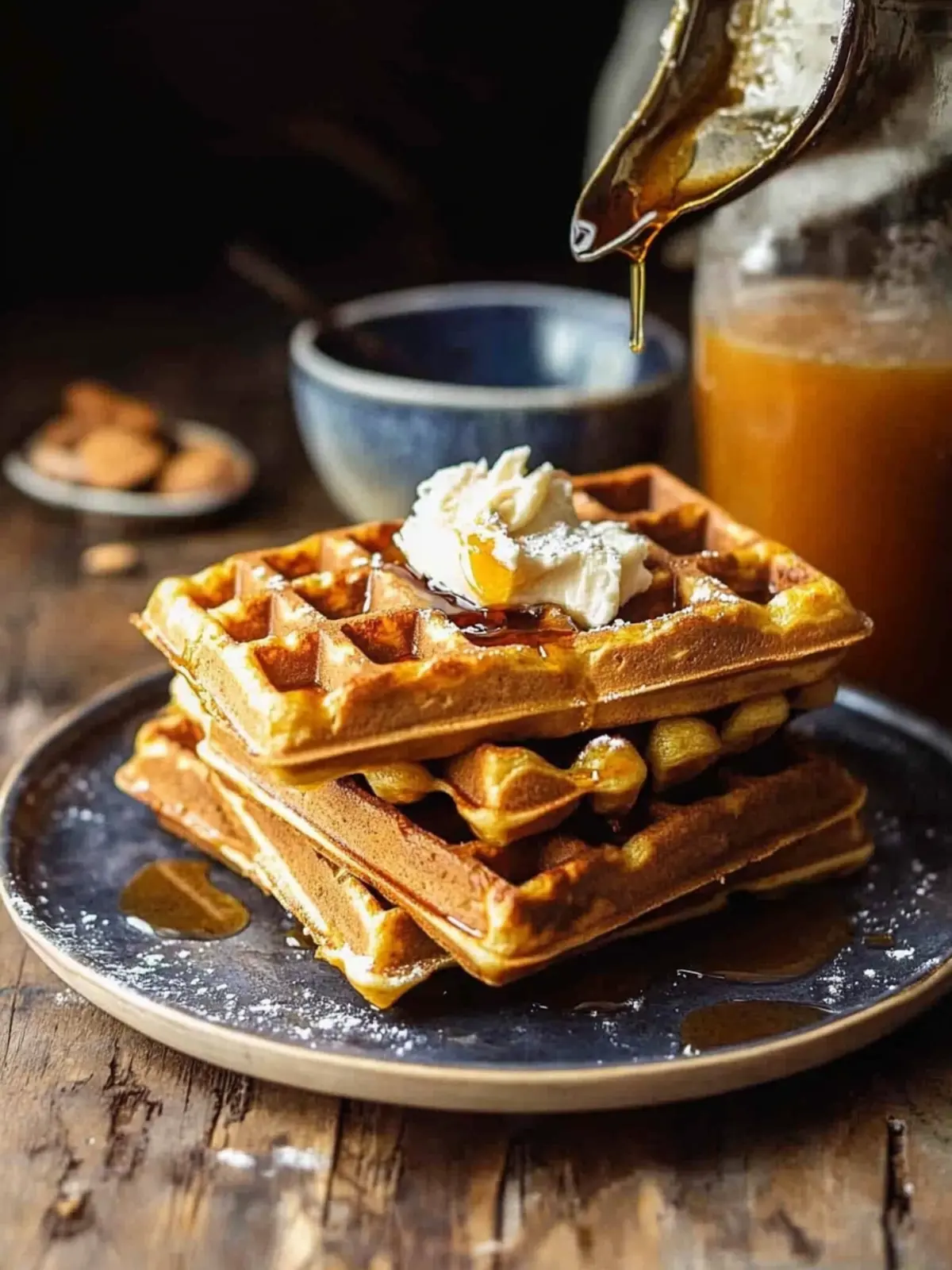 Cider Pumpkin Waffles with Salted Maple Butter Bliss 4 Cider Pumpkin Waffles with Salted Maple Butter.