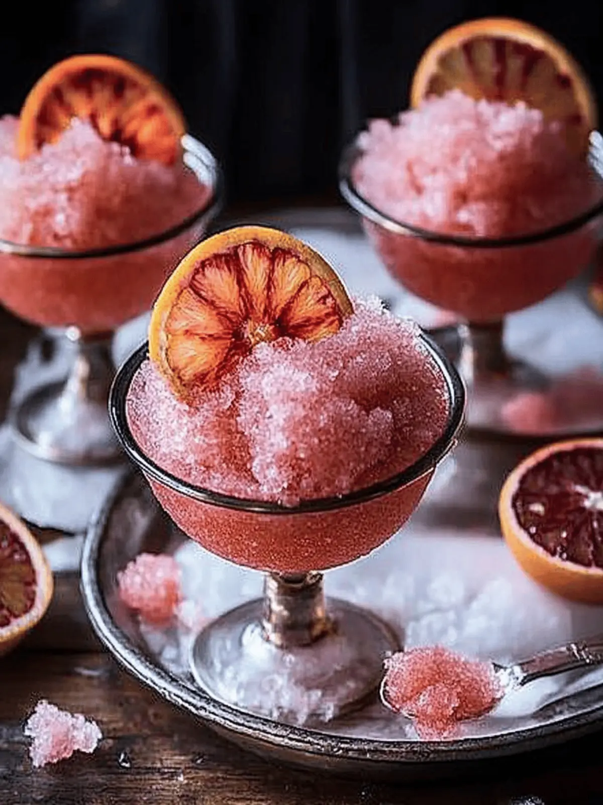 Blood Orange Elderflower Rosé Granita