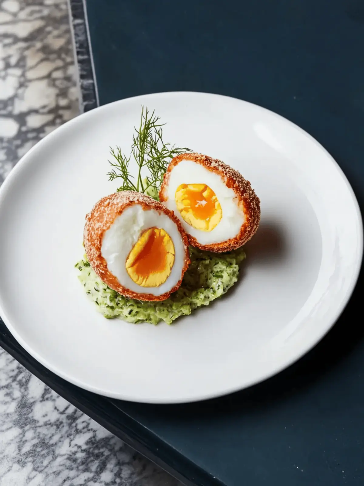 Lobster Scotch Egg with Celeriac Slaw for Gourmet Delights 2 Lobster scotch egg with celeriac slaw and lovage mayonnaise