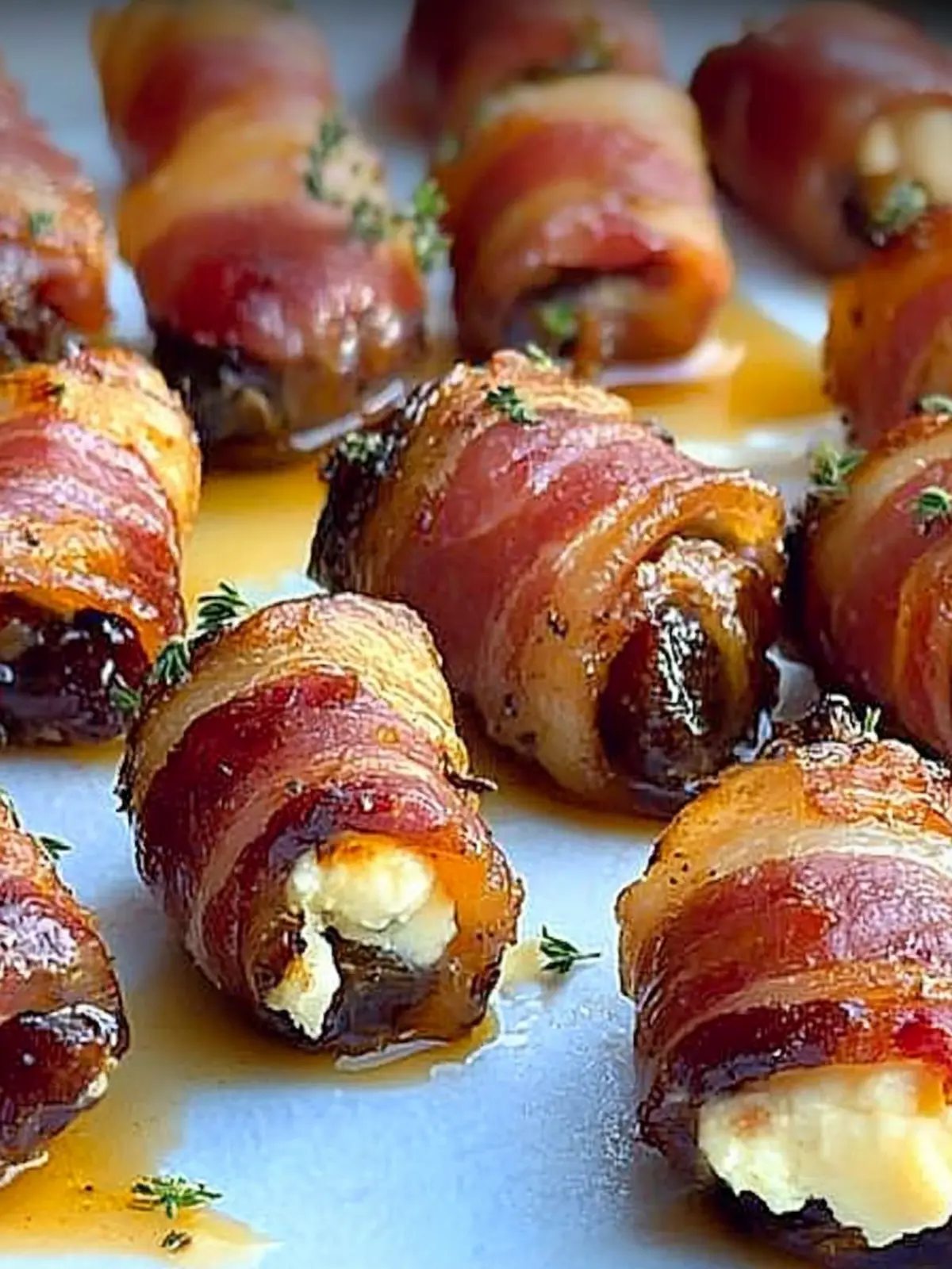 Bacon Wrapped Honey & Goat Cheese Stuffed Dates Delight 4 Bacon Wrapped Honey & Goat Cheese Stuffed Dates