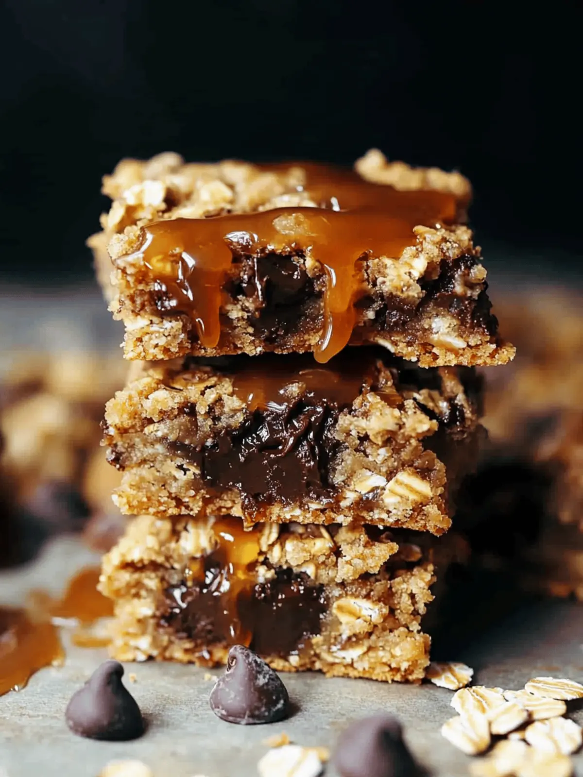 Salted Caramel Chocolate Chip Oat Cookie Bars