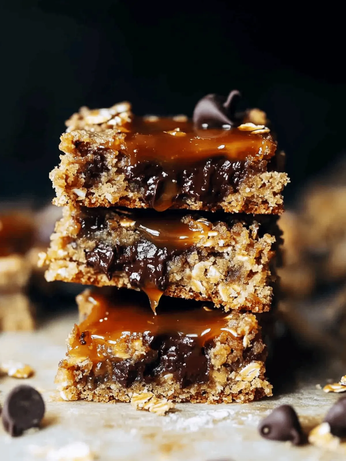 Salted Caramel Chocolate Chip Oat Cookie Bars