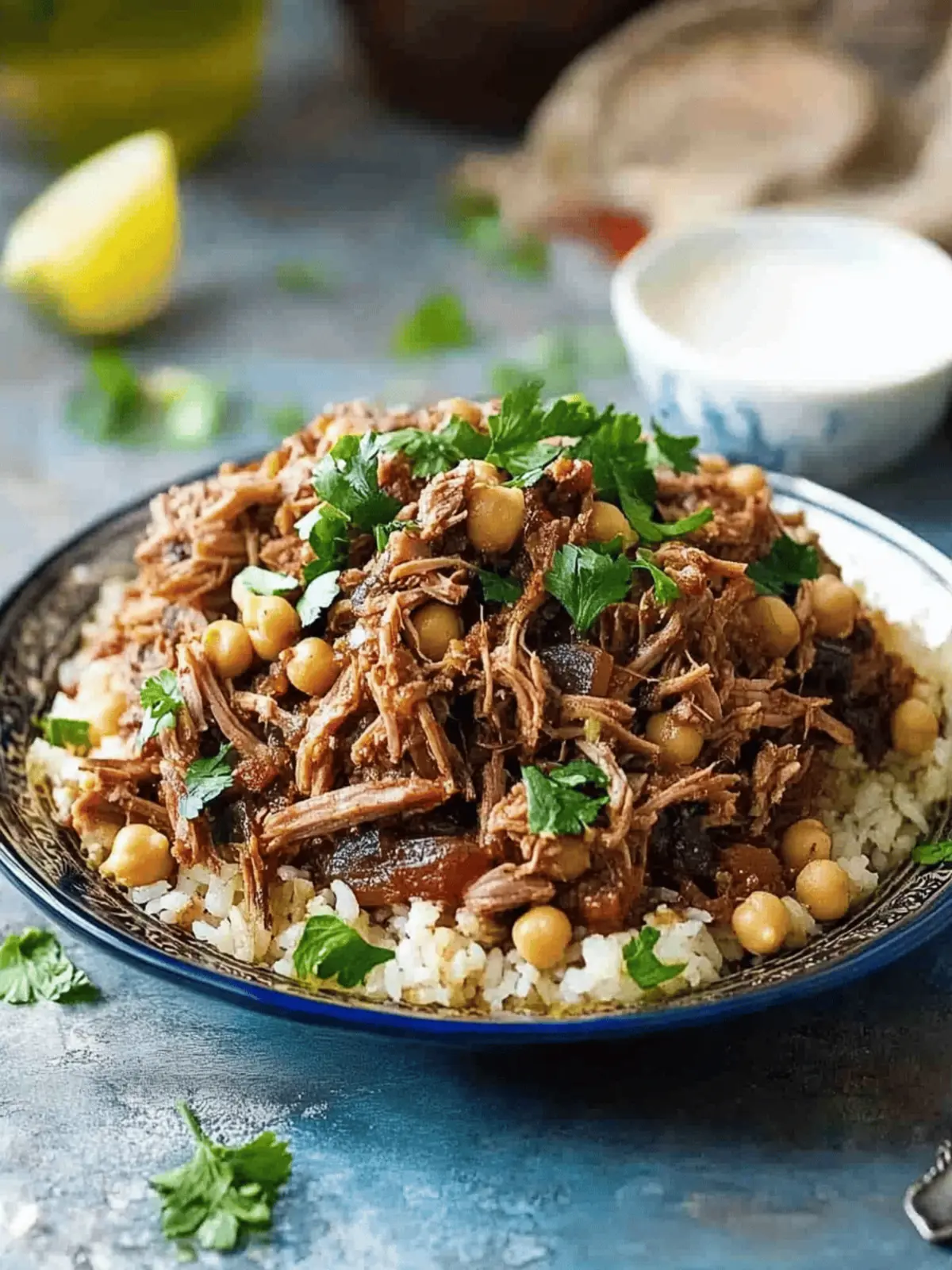 Savor Middle Eastern Shredded Lamb with Chickpea Pilaf Delight 2 Middle Eastern Shredded Lamb with Chickpea Pilaf (Rice)