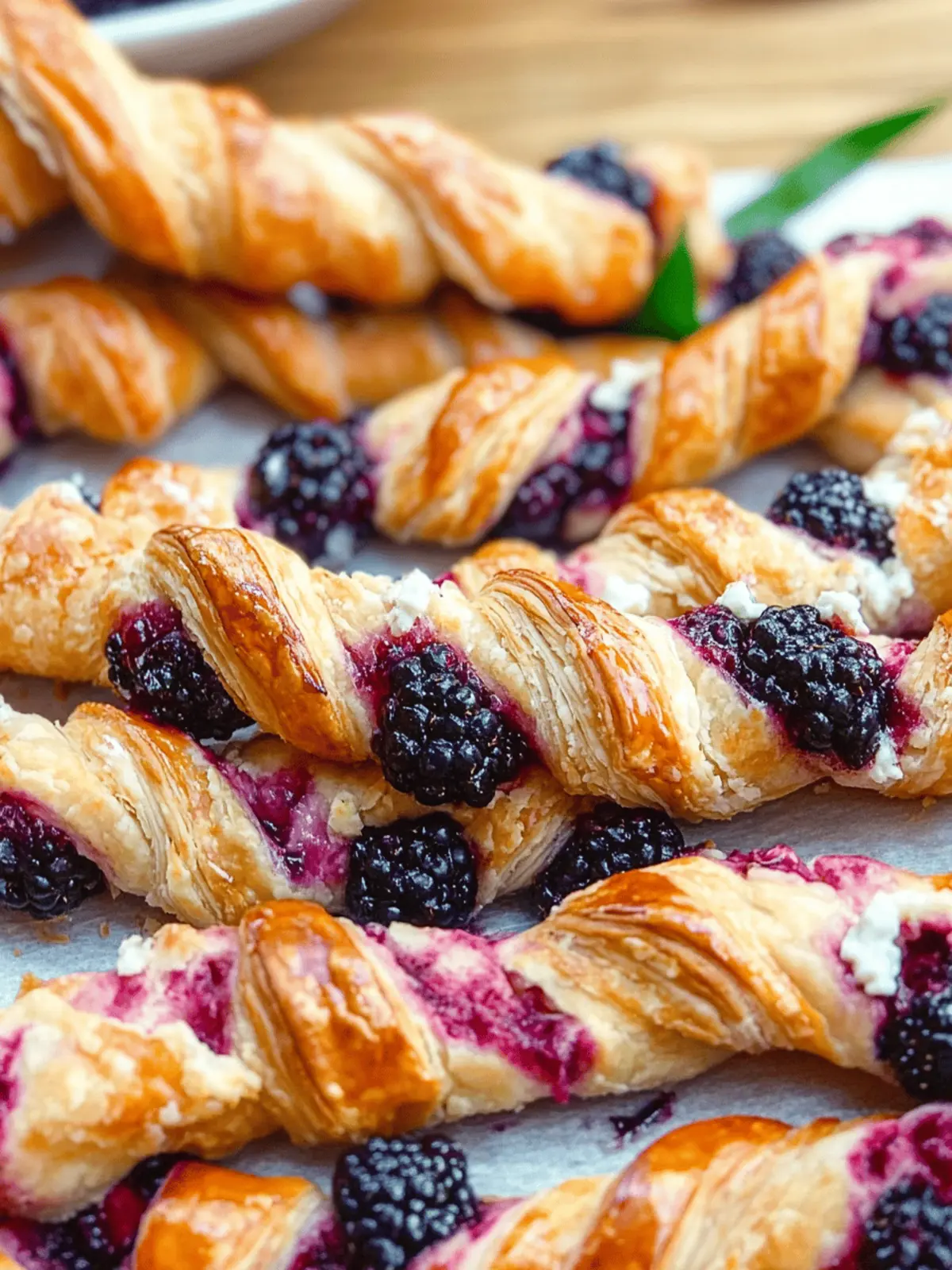 Blackberry Goat Cheese Puff Pastry Twists