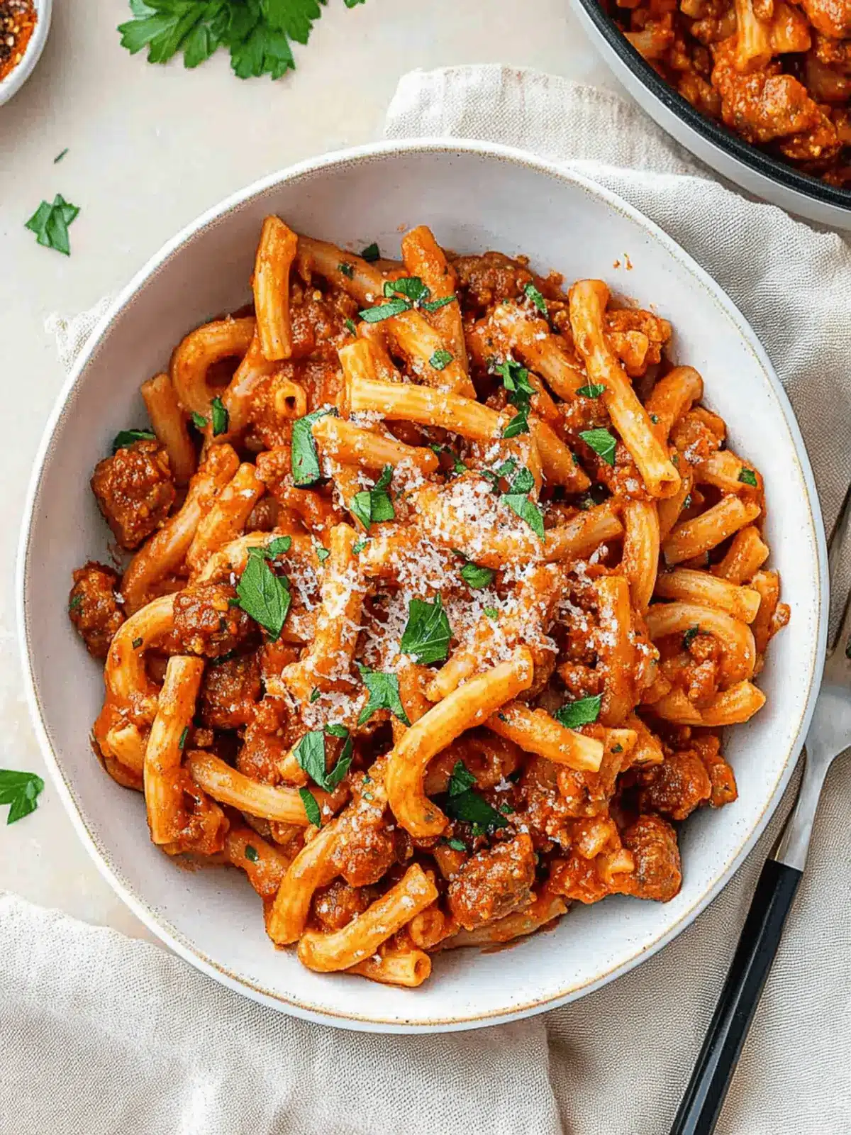 One Pot Spicy Sausage Pasta