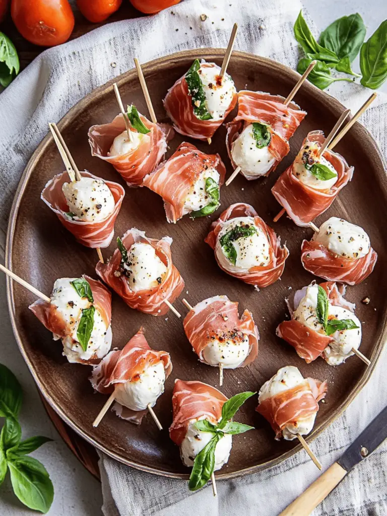 Prosciutto Wrapped Mozzarella Bites